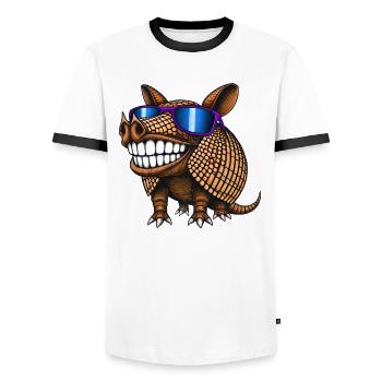Cool Armadillo Lunettes de soleil d’été - T-shirt contrasté Homme - blanc/noir - Devant - AI Model Female 172 light (172cm) & AI Model Male 178 dark (178cm)
