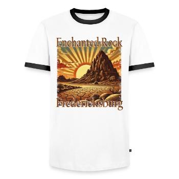 Enchanted Rock Nature Walk in - Men's Ringer Shirt - white/black - Front - AI Model Female 172 light (172cm) & AI Model Male 178 dark (178cm)