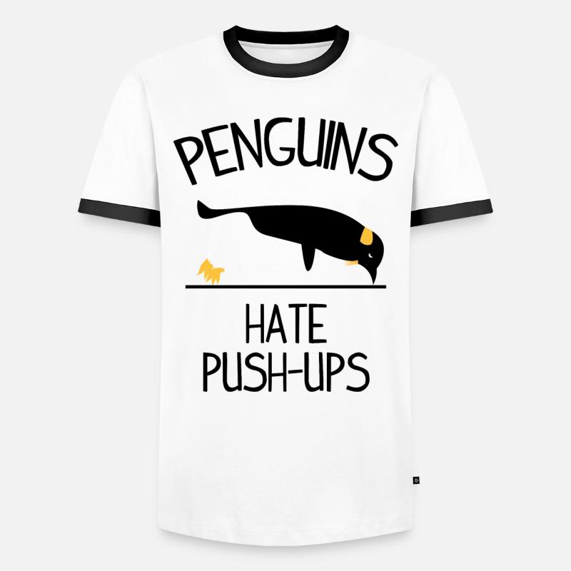 Penguins Hate Push Ups - Men's Ringer Shirt - white/black
