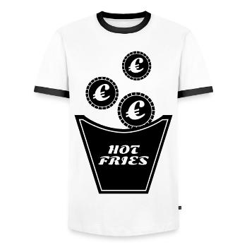 Expensive fries - Men's Ringer Shirt - white/black - Front - AI Model Female 172 light (172cm) & AI Model Male 178 dark (178cm)