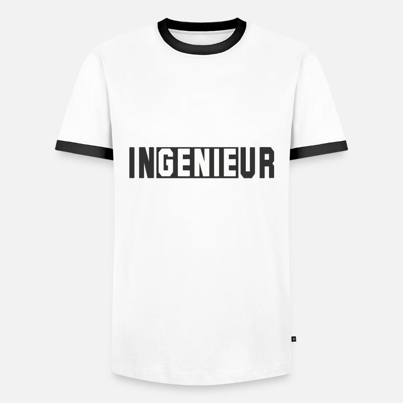 Engineer genius - Men's Ringer Shirt - white/black