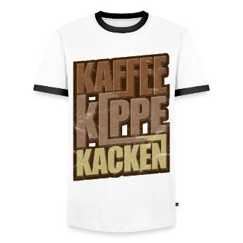Kaffee Kippe Kacken Lustiges Sprüche Geschenk - Männer Kontrast-T-Shirt - Weiß/Schwarz - Vorne - AI Model Female 172 light (172cm) & AI Model Male 178 dark (178cm)