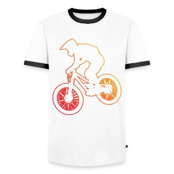 VTT Cyclisme Hommes VTT Cyclisme - T-shirt contrasté Homme - blanc/noir - Devant - AI Model Female 172 light (172cm) & AI Model Male 178 dark (178cm)