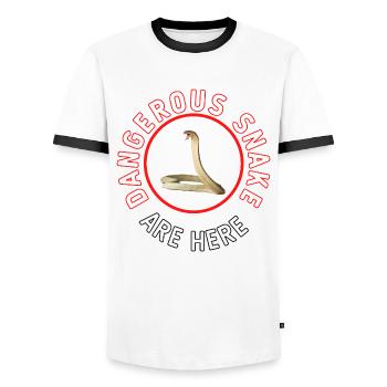 Dangerous Snake - Männer Kontrast-T-Shirt - Weiß/Schwarz - Vorne - AI Model Female 172 light (172cm) & AI Model Male 178 dark (178cm)
