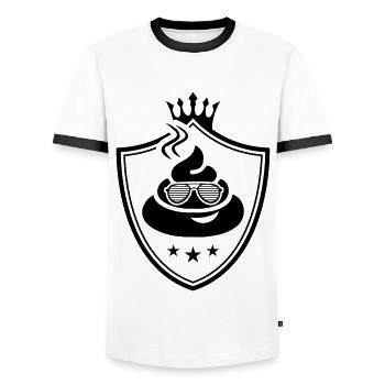 shit logo - Männer Kontrast-T-Shirt - Weiß/Schwarz - Vorne - AI Model Female 172 light (172cm) & AI Model Male 178 dark (178cm)