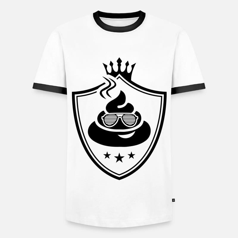 shit logo - Men's Ringer Shirt - white/black