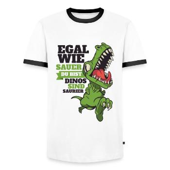 Egal Wie Sauer Du Bist Dinos Sind Saurier! Lustig - Männer Kontrast-T-Shirt - Weiß/Schwarz - Vorne - AI Model Female 172 light (172cm) & AI Model Male 178 dark (178cm)