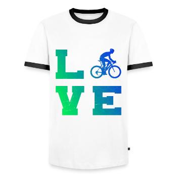 Vélo de route Vélo de route Vélo de route Vélo de route Femme - T-shirt contrasté Homme - blanc/noir - Devant - AI Model Female 172 light (172cm) & AI Model Male 178 dark (178cm)