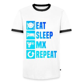 Dirt Biker Motocross Dirtbike Freestyle Motocross - Männer Kontrast-T-Shirt - Weiß/Schwarz - Vorne - AI Model Female 172 light (172cm) & AI Model Male 178 dark (178cm)