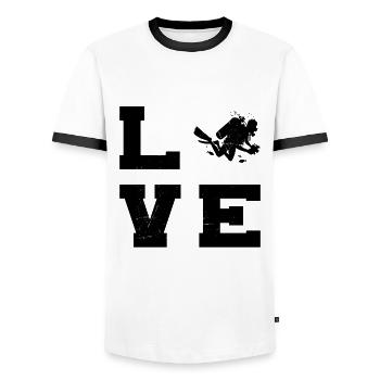 Diving Free Dive Scuba Diver Diver Scuba Dive - Men's Ringer Shirt - white/black - Front - AI Model Female 172 light (172cm) & AI Model Male 178 dark (178cm)