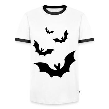 Chauves-souris Halloween / Chauves-souris Halloween / cadeau - T-shirt contrasté Homme - blanc/noir - Devant - AI Model Female 172 light (172cm) & AI Model Male 178 dark (178cm)