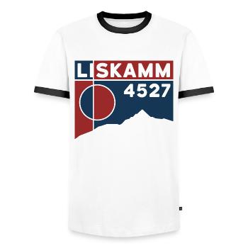 Liskamm Crossing Lyskamm Alpine Tour Souvenir - T-shirt contrasté Homme - blanc/noir - Devant - AI Model Female 172 light (172cm) & AI Model Male 178 dark (178cm)