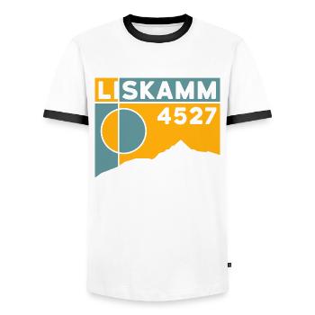 Lyskamm Crossing Liskamm High Tour Souvenir - Men's Ringer Shirt - white/black - Front - AI Model Female 172 light (172cm) & AI Model Male 178 dark (178cm)