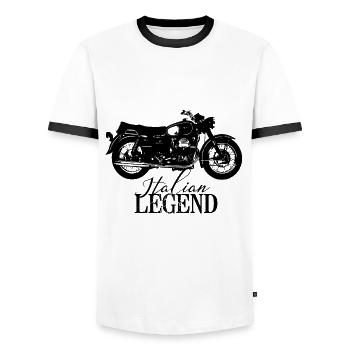 legende - Männer Kontrast-T-Shirt - Weiß/Schwarz - Vorne - AI Model Female 172 light (172cm) & AI Model Male 178 dark (178cm)