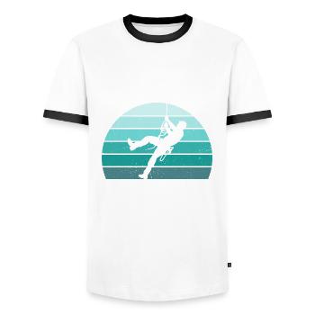 J'peux pas j'ai escalade - T-shirt contrasté Homme - blanc/noir - Devant - AI Model Female 172 light (172cm) & AI Model Male 178 dark (178cm)