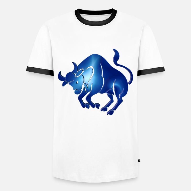 Sternzeichen Stier der Stier - Männer Kontrast-T-Shirt - Weiß/Schwarz