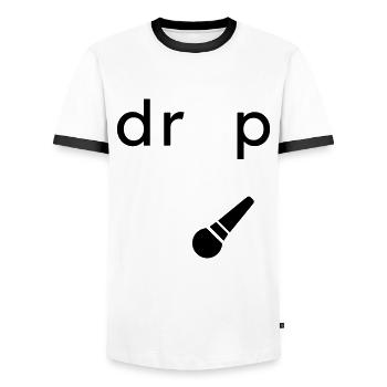 Drop the Microphone Geschenk - Männer Kontrast-T-Shirt - Weiß/Schwarz - Vorne - AI Model Female 172 light (172cm) & AI Model Male 178 dark (178cm)