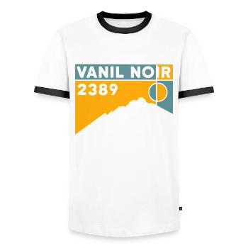 Tour Vanil Noir Besteigung Wanderung Umrundung - Männer Kontrast-T-Shirt - Weiß/Schwarz - Vorne - AI Model Female 172 light (172cm) & AI Model Male 178 dark (178cm)