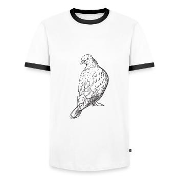Taube Taubenzüchter Brieftauben Taubenzüchter - Männer Kontrast-T-Shirt - Weiß/Schwarz - Vorne - AI Model Female 172 light (172cm) & AI Model Male 178 dark (178cm)