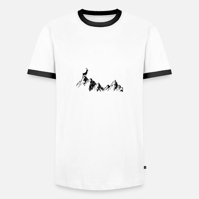 Sternzeichen Steinbock Tierkreiszeichen Ziege - Männer Kontrast-T-Shirt - Weiß/Schwarz