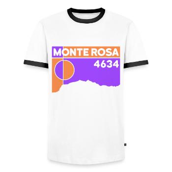 Monte Rosa massif Dufourspitze high altitude tour ascent - Men's Ringer Shirt - white/black - Front - AI Model Female 172 light (172cm) & AI Model Male 178 dark (178cm)