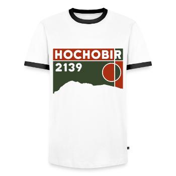 Hochobir Karawanken Wandern Wanderung Souvenir - Männer Kontrast-T-Shirt - Weiß/Schwarz - Vorne - AI Model Female 172 light (172cm) & AI Model Male 178 dark (178cm)