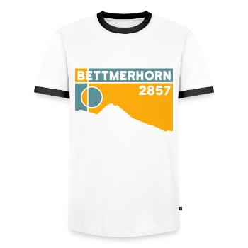 Bettmerhorn Bettmeralp Hike Hiking Valais - Men's Ringer Shirt - white/black - Front - AI Model Female 172 light (172cm) & AI Model Male 178 dark (178cm)