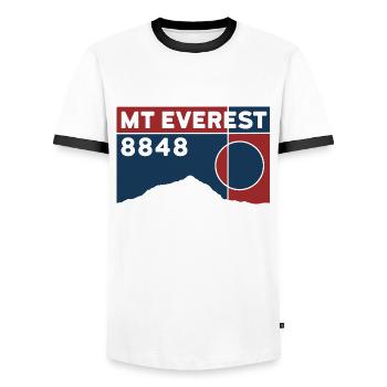 Mount Everest Base Camp Himalaya Trekking Souvenir - Men's Ringer Shirt - white/black - Front - AI Model Female 172 light (172cm) & AI Model Male 178 dark (178cm)