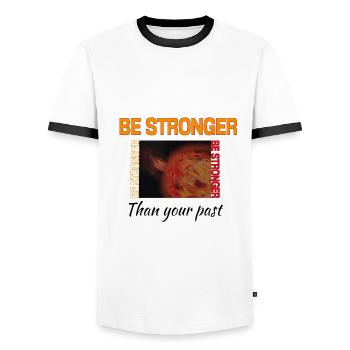 Solar storm central star - Men's Ringer Shirt - white/black - Front - AI Model Female 172 light (172cm) & AI Model Male 178 dark (178cm)