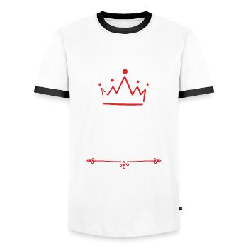 Kevin - Männer Kontrast-T-Shirt - Weiß/Schwarz - Vorne - AI Model Female 172 light (172cm) & AI Model Male 178 dark (178cm)