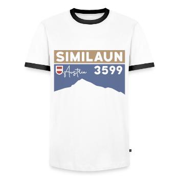 Similaun Glacier High Tour Hike Ötztal Tyrol - Men's Ringer Shirt - white/black - Front - AI Model Female 172 light (172cm) & AI Model Male 178 dark (178cm)