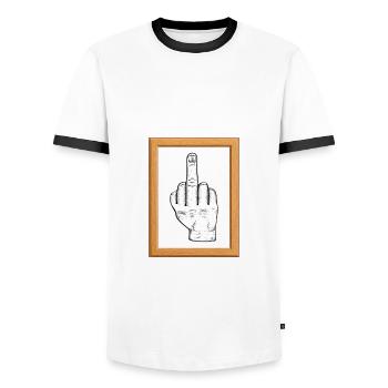 Laune im Rahmen - Männer Kontrast-T-Shirt - Weiß/Schwarz - Vorne - AI Model Female 172 light (172cm) & AI Model Male 178 dark (178cm)