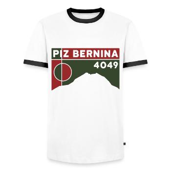 Piz Bernina Besteigung Bergtour Berg Tour Souvenir - Männer Kontrast-T-Shirt - Weiß/Schwarz - Vorne - AI Model Female 172 light (172cm) & AI Model Male 178 dark (178cm)