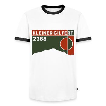 Kleiner Gilfert Rastkogel Tour Hike Ski Tour - Men's Ringer Shirt - white/black - Front - AI Model Female 172 light (172cm) & AI Model Male 178 dark (178cm)