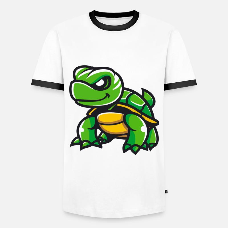 Turtle Comic - Men's Ringer Shirt - white/black
