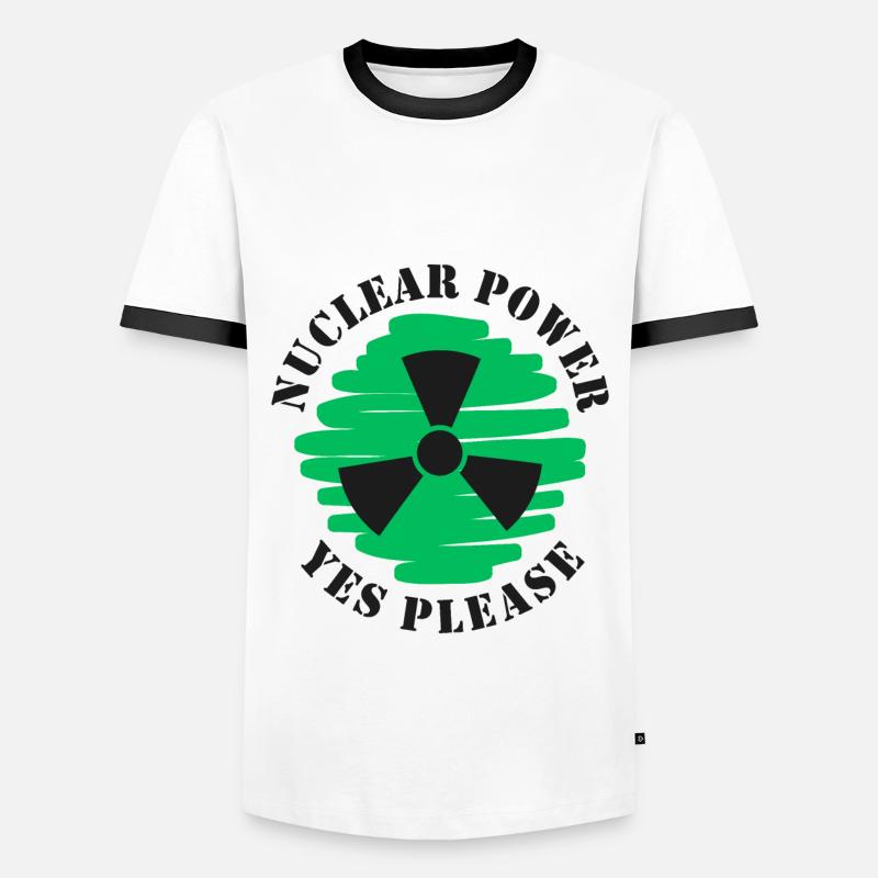 Atomkraft, Ja bitte, Kernenergie - Männer Kontrast-T-Shirt - Weiß/Schwarz