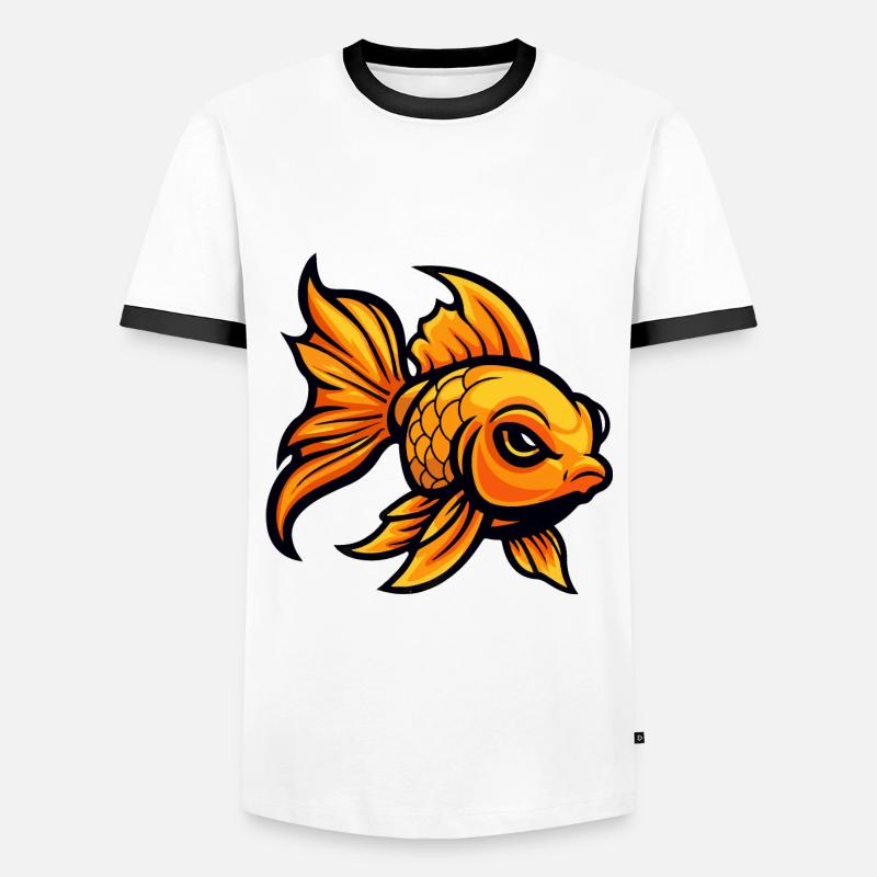 Goldfish Comic - Men's Ringer Shirt - white/black