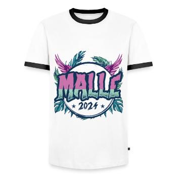 Malle 2024 Urlaub - Männer Kontrast-T-Shirt - Weiß/Schwarz - Vorne - AI Model Female 172 light (172cm) & AI Model Male 178 dark (178cm)
