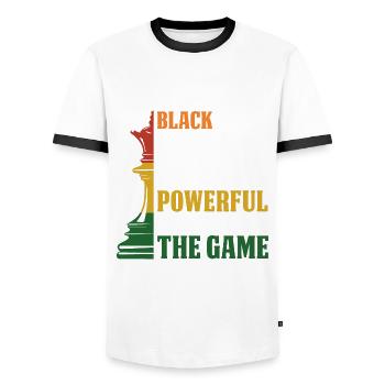Juneteenth Black History Day Pride Gift - Men's Ringer Shirt - white/black - Front - AI Model Female 172 light (172cm) & AI Model Male 178 dark (178cm)