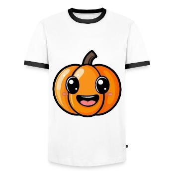 Kürbis Halloween Herbst Baby - Männer Kontrast-T-Shirt - Weiß/Schwarz - Vorne - AI Model Female 172 light (172cm) & AI Model Male 178 dark (178cm)