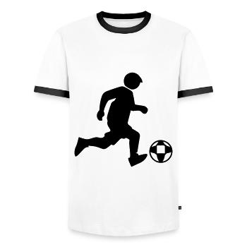 Footballers Football - Men's Ringer Shirt - white/black - Front - AI Model Female 172 light (172cm) & AI Model Male 178 dark (178cm)
