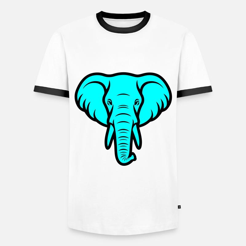 Elephant Head - Men's Ringer Shirt - white/black