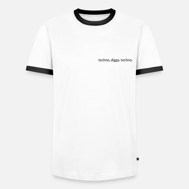 Techno, Digga. Techno. - T-shirt contrasté Homme - blanc/noir