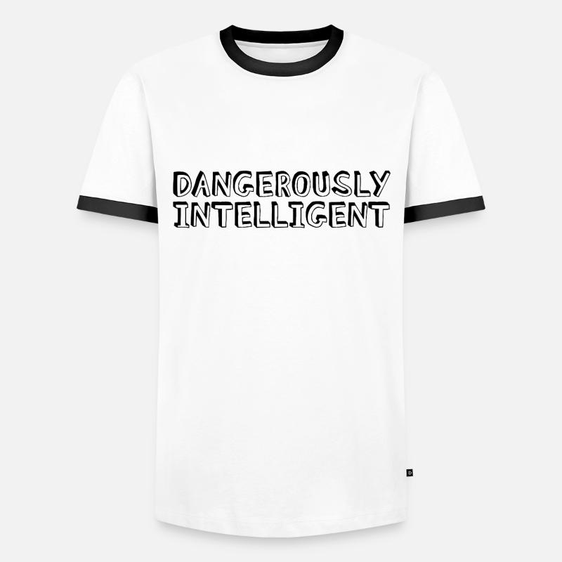 Dangerously Intelligent - Männer Kontrast-T-Shirt - Weiß/Schwarz