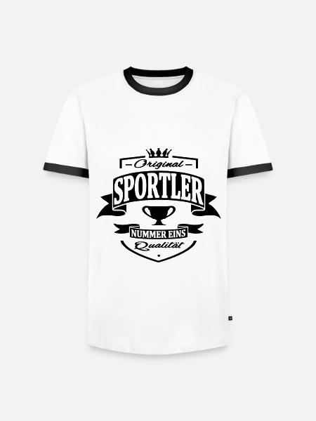 sportler - Männer Kontrast-T-Shirt - Weiß/Schwarz
