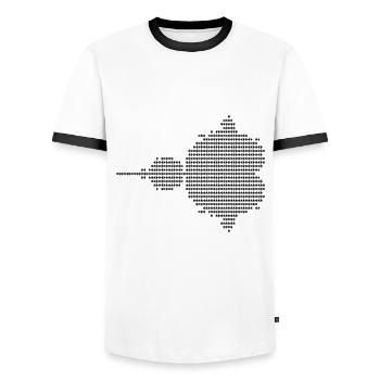 Mandelbrot Ascii - noir - T-shirt contrasté Homme - blanc/noir - Devant - AI Model Female 172 light (172cm) & AI Model Male 178 dark (178cm)