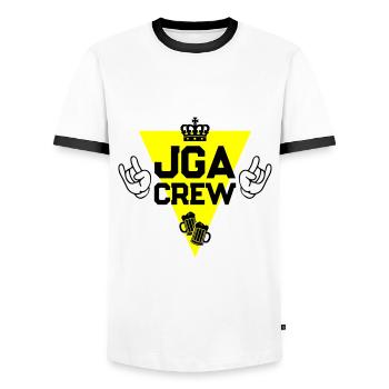 Junggesellenabschied Jga Crew Spruch - Männer Kontrast-T-Shirt - Weiß/Schwarz - Vorne - AI Model Female 172 light (172cm) & AI Model Male 178 dark (178cm)