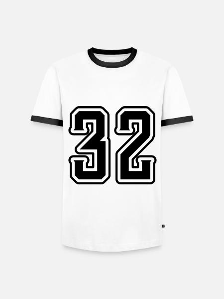 Symbole numérique 32 - T-shirt contrasté Homme - blanc/noir