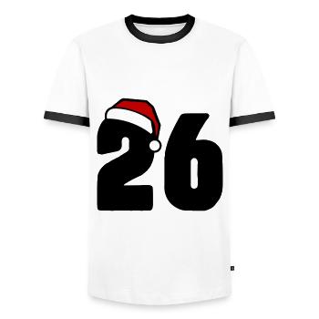 26 Zahl Weihnachten - Männer Kontrast-T-Shirt - Weiß/Schwarz - Vorne - AI Model Female 172 light (172cm) & AI Model Male 178 dark (178cm)