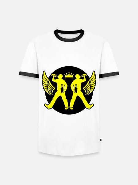 Drinking Bier Silhouette - Männer Kontrast-T-Shirt - Weiß/Schwarz